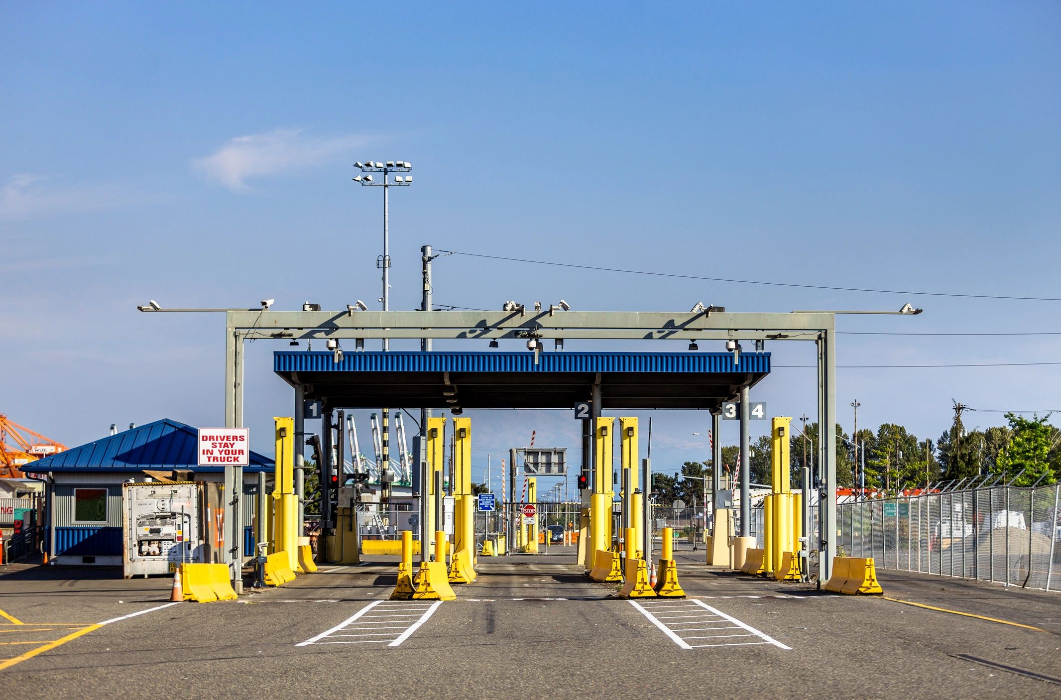Container terminal gateway representing route planning and supply chain control